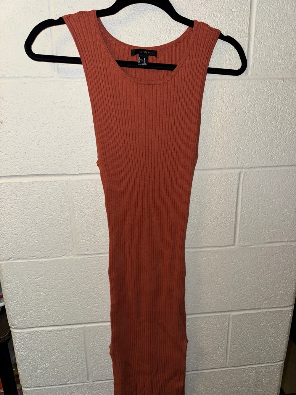 Forever 21 Rust Ribbed Tank Dress